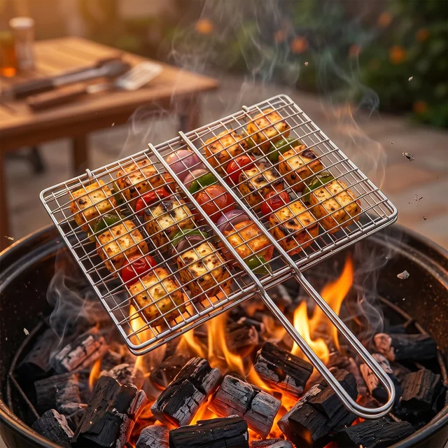 Stainless Steel BBQ Grill Mesh – Foldable & Durable for Outdoor Cooking