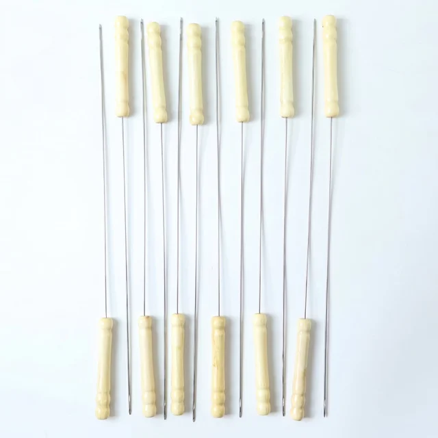Stainless Steel BBQ Skewers – Reusable Grilling Sticks with Wooden Handle