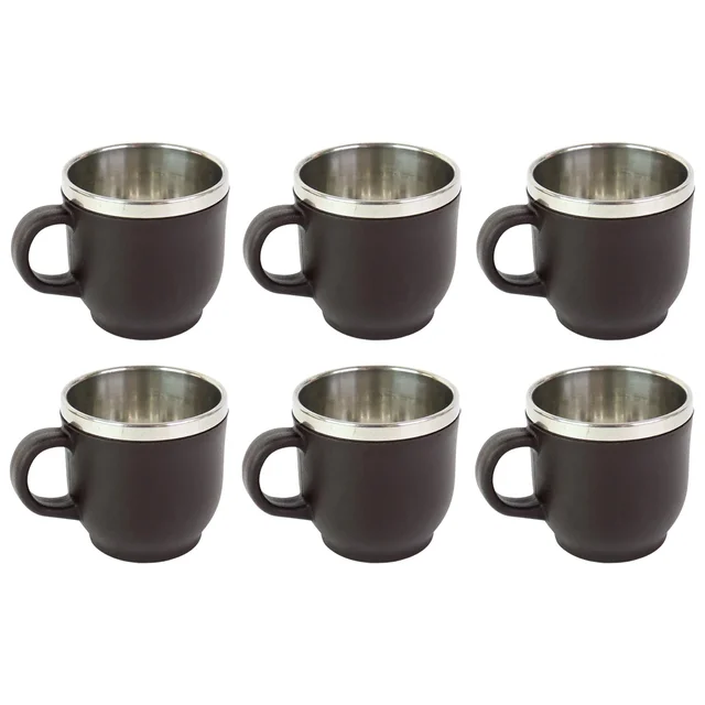 Stainless Steel Cappuccino Mugs – Double Wall Insulated 100ML Set