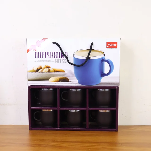 Stainless Steel Cappuccino Mugs – Double Wall Insulated 100ML Set