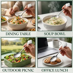Stainless Steel Carved Handle Dinner Spoon – Elegant Design for Dining