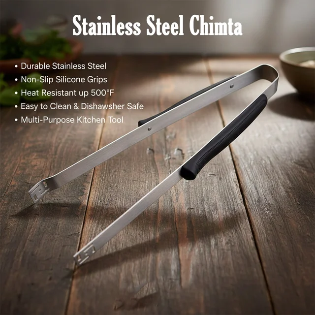 Stainless Steel Chimta – Strong Grip Kitchen Tongs for Cooking