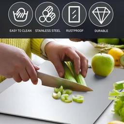 Stainless Steel Chopping Board – Durable 1.5mm Thick Cutting Surface