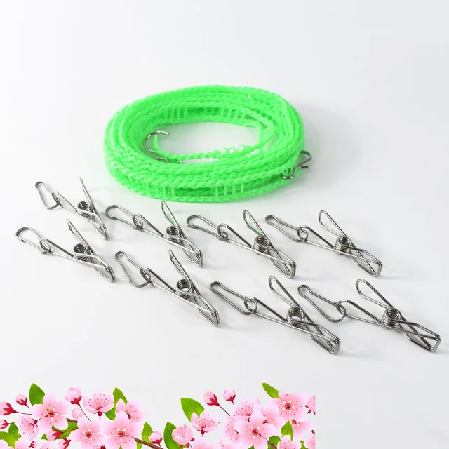 Stainless Steel Clothes Pegs – Durable Laundry Clips with Rope