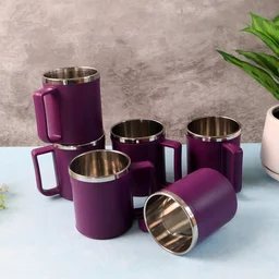 Stainless Steel Coffee Mug Set – Durable 200ML, 6 Pieces