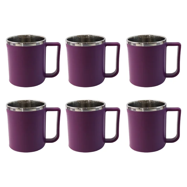 Stainless Steel Coffee Mug Set – Durable 200ML, 6 Pieces