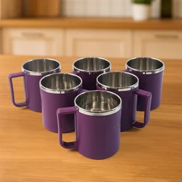 Stainless Steel Coffee Mug Set – Durable 200ML, 6 Pieces