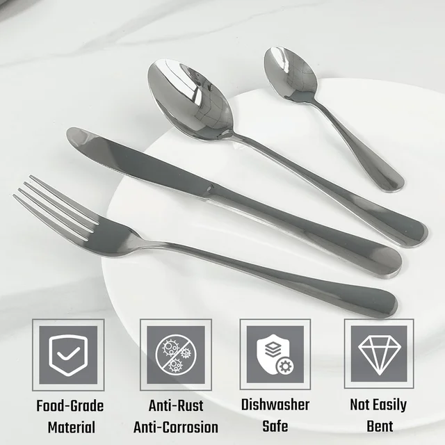 Stainless Steel Cutlery Set – 24 Pc Polished Dinnerware