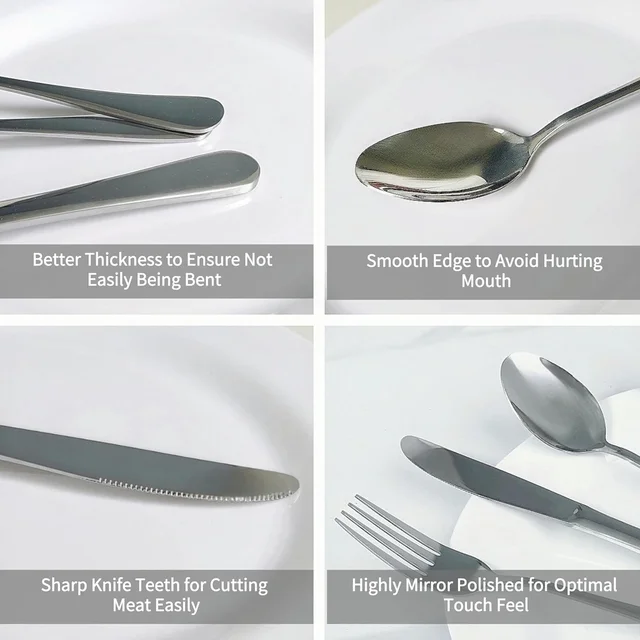 Stainless Steel Cutlery Set – 24 Pc Polished Dinnerware