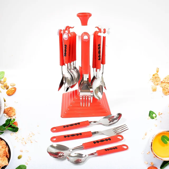 Stainless Steel Cutlery Set – 24-Piece with Stand | Serve Stellar