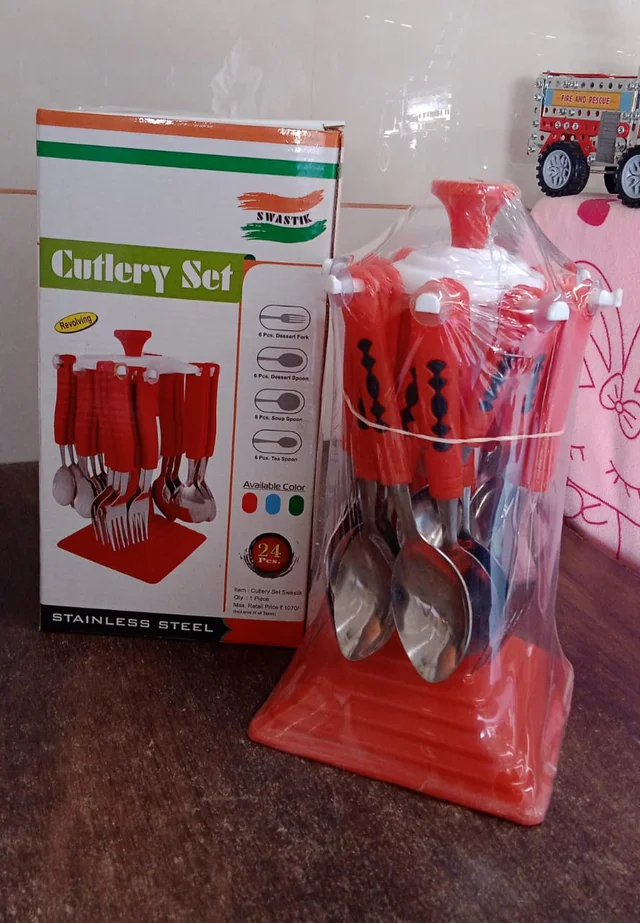Stainless Steel Cutlery Set – 24-Piece with Stand | Serve Stellar