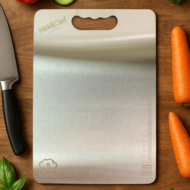 Stainless Steel Cutting Board – Rustproof with Handle 229x330mm