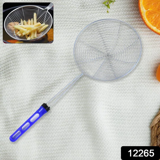 Stainless Steel Deep Fry Strainer – Large Size with Long Handle
