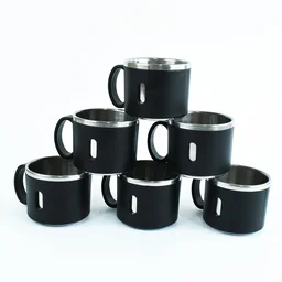 Stainless Steel Desk Mug Set – Durable 150ml Tea & Coffee Cups