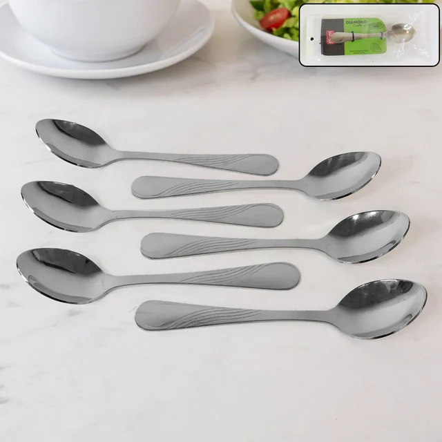 Stainless Steel Dining Spoon Set – Durable 6-Piece Collection
