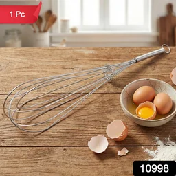 Stainless Steel Egg Beater Whisk – Manual Balloon Whisk for Baking
