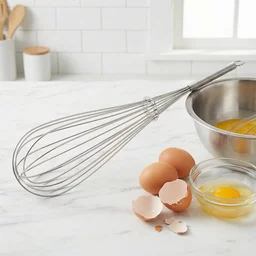 Stainless Steel Egg Beater Whisk – Manual Balloon Whisk for Baking