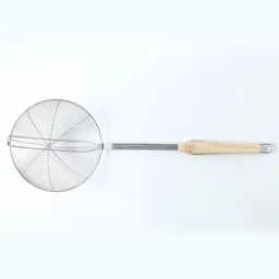 Stainless Steel Frying Skimmer – Long Handle for Safe Cooking