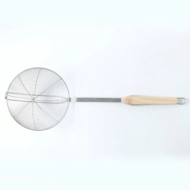 Stainless Steel Frying Skimmer – Long Handle for Safe Cooking