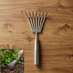 Stainless Steel Garden Rake – Durable & Rust-Resistant Tool for Easy Gardening