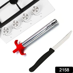 Stainless Steel Gas Lighter & Knife Set – 2-in-1 Kitchen Tool | ChefArmor