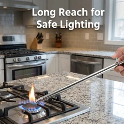 Stainless Steel Gas Lighter – Long Spark for Kitchen | CookAura