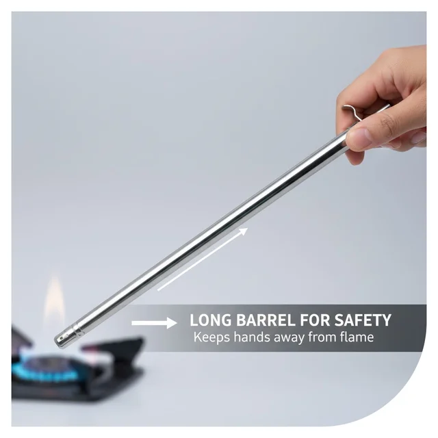 Stainless Steel Gas Lighter – Long Spark for Kitchen | CookAura