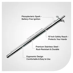 Stainless Steel Gas Lighter – Long Spark for Kitchen | CookAura