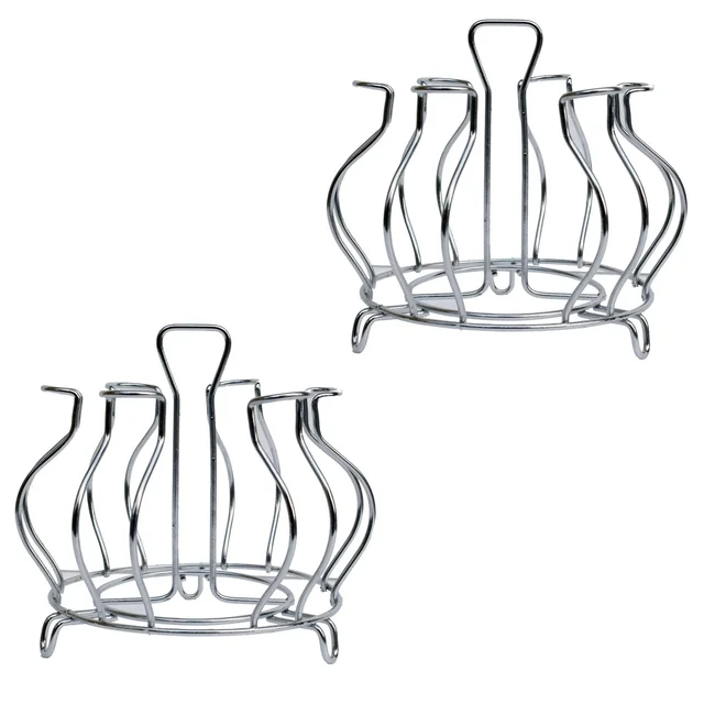 Stainless Steel Glass Holder – Hanging Kitchen Organizer | CookAura