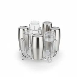 Stainless Steel Glass Stand – Round Kitchen Holder | Storenzo