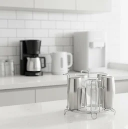 Stainless Steel Glass Stand – Round Kitchen Holder | Storenzo