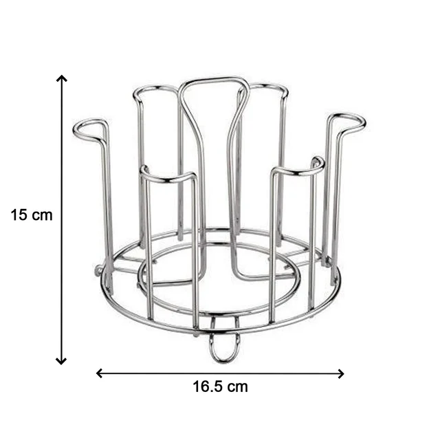 Stainless Steel Glass Stand – Round Kitchen Holder | Storenzo