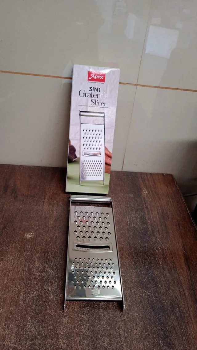 Stainless Steel Grater & Slicer – 3-in-1 Multipurpose Kitchen Tool