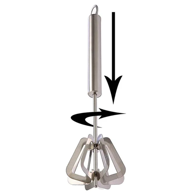 Stainless Steel Hand Blender – Manual Whisk & Frother | Quickslice