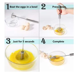 Stainless Steel Hand Blender – Manual Whisk & Frother | Quickslice