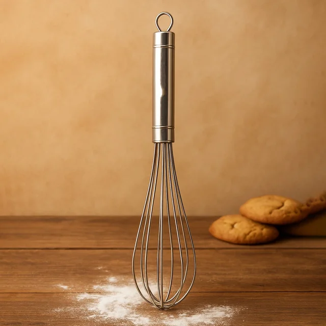 Stainless Steel Hand Whisk – Durable Medium Size with Ergonomic Handle