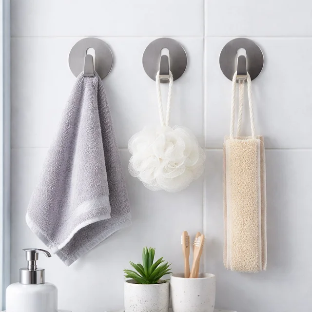 Stainless Steel Hooks – Waterproof Self-Adhesive | GlimmerHome