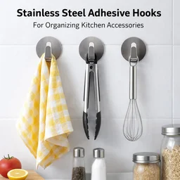 Stainless Steel Hooks – Waterproof Self-Adhesive | GlimmerHome