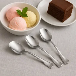 Stainless Steel Ice-Cream Spoon Set – Durable & Mirror Polished