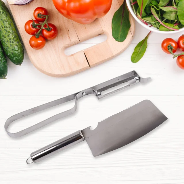Stainless Steel Kitchen Gadget Set – 5-Pc Peeler, Grater & Slicer