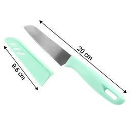 Stainless Steel Kitchen Knife – Ergonomic Soft Grip & Protective Cover
