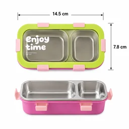 Stainless Steel Leak-Proof Lunch Box – 2 Compartments & Secure Seal