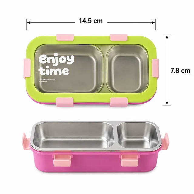Stainless Steel Leak-Proof Lunch Box – 2 Compartments & Secure Seal