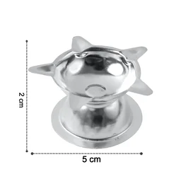 Stainless Steel Lotus Design Diya – Durable Traditional Puja Lamp