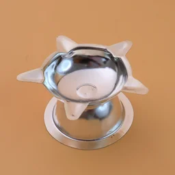 Stainless Steel Lotus Design Diya – Durable Traditional Puja Lamp