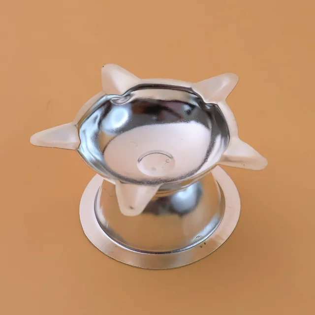 Stainless Steel Lotus Design Diya – Durable Traditional Puja Lamp