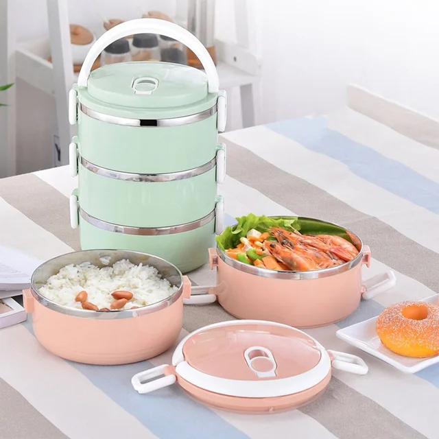 Stainless Steel Lunch Box – 3-Layer Insulated Hot Food Carrier | Lunchie Bunchie