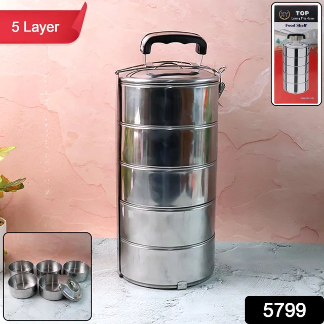 Stainless Steel Lunch Box – 5-Compartment Leakproof Tiffin | Lunchie Bunchie