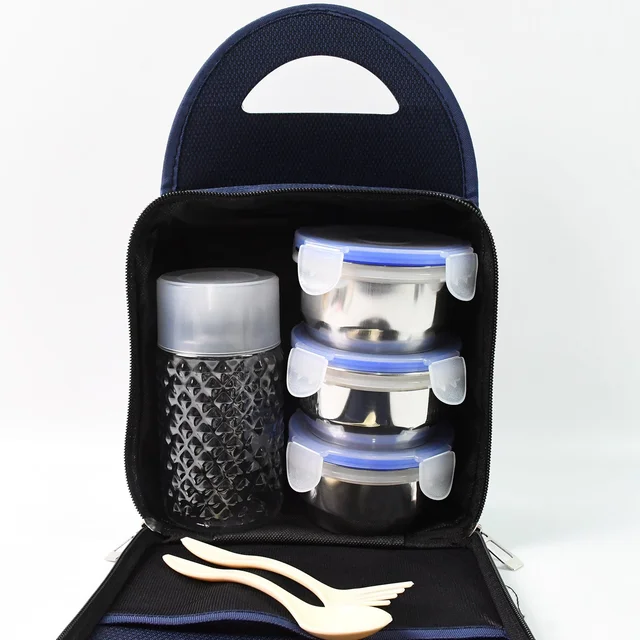 Stainless Steel Lunch Box Set – Airtight & Leakproof 4-Piece | Lunchie Bunchie