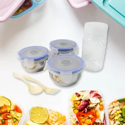 Stainless Steel Lunch Box Set – Airtight & Leakproof 4-Piece | Lunchie Bunchie